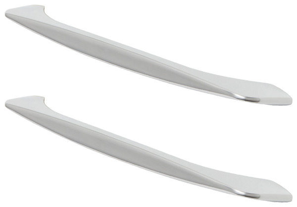 Lot de 2 poignées effet chrome argent poli "Cilantro" L 21,8 cm - GoodHome - Brico Dépôt
