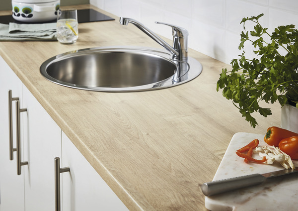 Plan de travail en stratifié aspect chêne l.180 x P.62 x Ép. 2,8 cm - Brico Dépôt