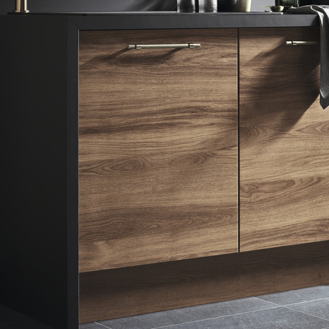 Façade 1 porte 60cm "Basilie" chêne fumé - L. 59.7 x H. 71.5cm - Cooke and Lewis - Brico Dépôt