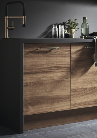 Façade 1 porte 60cm "Basilie" chêne fumé - L. 59.7 x H. 71.5cm - Cooke and Lewis - Brico Dépôt