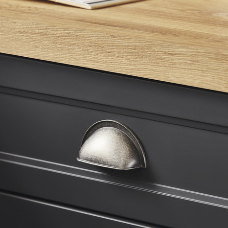 Lot de 2 poignées coques argent "Alkanet" L 9.8 cm - GoodHome - Brico Dépôt