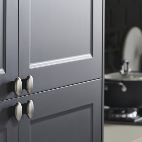 Lot de 2 boutons effet nickel brossé chervil L 3,2 cm - GoodHome - Brico Dépôt