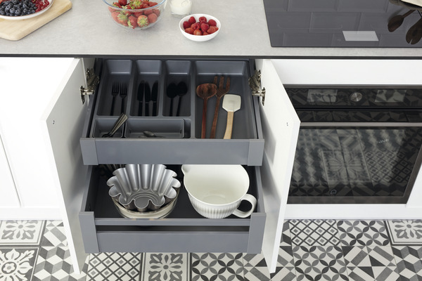 Range-couverts gris NITAKI 5 compartiments - L. 50 x P. 42cm - Cooke and Lewis - Brico Dépôt