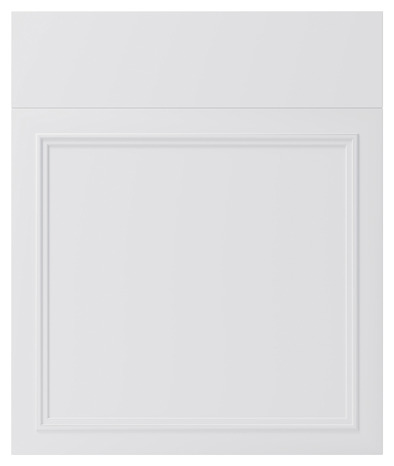 Façade 1 porte + 1 tiroir "Artemisia" blanc moulure l.59,7 x h.71,5 cm - GoodHome - Brico Dépôt