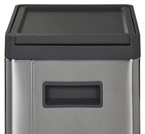 Poubelle à pédale anthracite brossé "Kora" - 14 L - GoodHome - Brico Dépôt