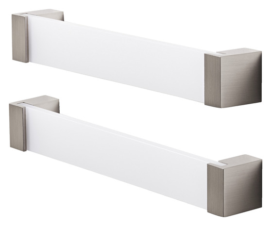 Lot de 2 poignées Blanc "Mulco"  L. 20.7 cm - GoodHome - Brico Dépôt