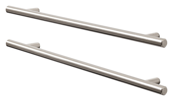 Lot de 2 poignées effet nickel brossé "Annatto" L 33,6 cm - GoodHome - Brico Dépôt