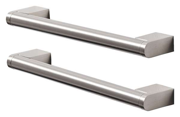 Lot de 2 poignées effet nickel brossé "Khara" L 18,8 cm - GoodHome - Brico Dépôt