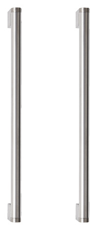 Lot de 2 poignées effet nickel brossé "Khara" L 28,4 cm  - GoodHome - Brico Dépôt