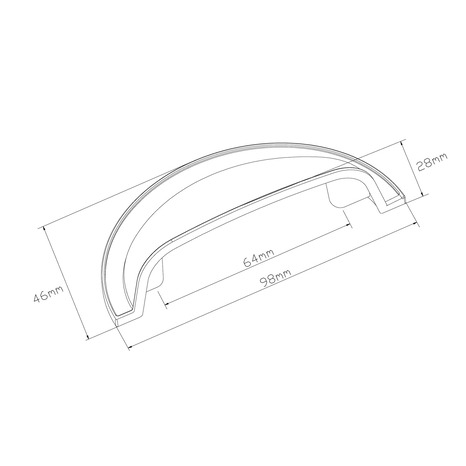Lot de 2 poignées coques argent "Alkanet" L 9.8 cm - GoodHome - Brico Dépôt