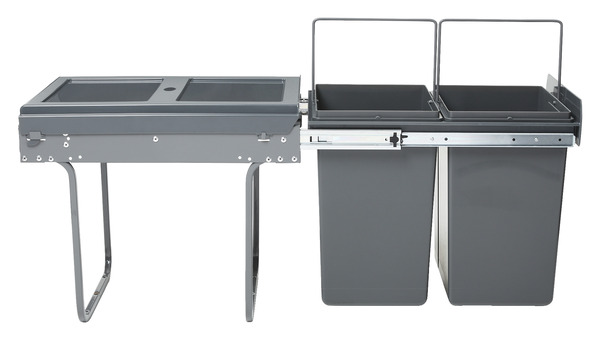 Poubelle de tri coulissante 2 bacs l. 40cm - Brico Dépôt