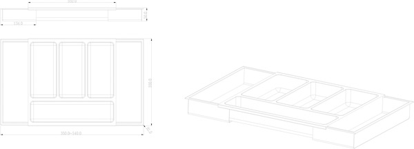 Range couverts extensible gris "Datil" 55 x 5 cm, 1 compartiment - GoodHome - Brico Dépôt