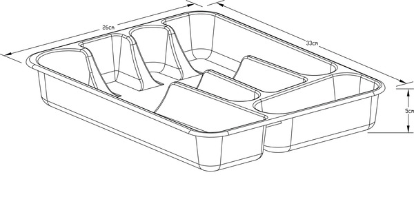 Range-couverts 5 compartiments - L. 26 x P. 33cm - Cooke and Lewis - Brico Dépôt