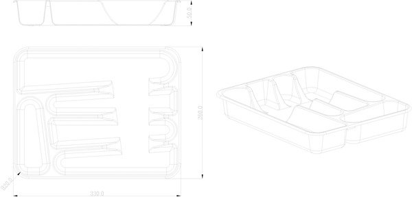 Range-couverts 5 compartiments - L. 26 x P. 33cm - Cooke and Lewis - Brico Dépôt