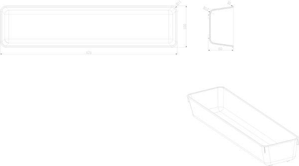 Range-couverts gris NITAKI 1 compartiment - L. 10 x P. 42cm - Cooke and Lewis - Brico Dépôt