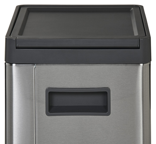 Poubelle à ouverture tactile anthracite brossé "Kora" - 15 L - GoodHome - Brico Dépôt