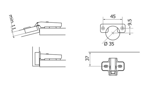 2 charnières 110° - Brico Dépôt