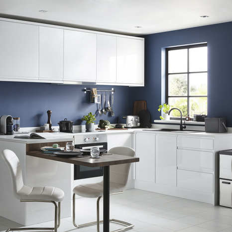 Façade 1 porte 15cm "Glorian"blanc brillant - L. 14.7 x H. 71.5cm - Cooke and Lewis - Brico Dépôt