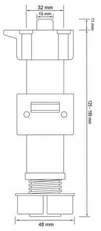 2 pieds pour meuble de cuisine plastique noir - H. 12.5cm / 19.5cm x ø 4.8cm - Cooke and Lewis - Brico Dépôt