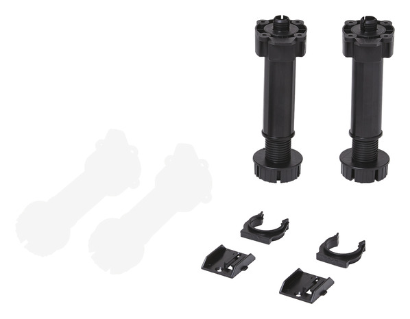 2 pieds pour meuble de cuisine plastique noir - H. 12.5cm / 19.5cm x ø 4.8cm - Cooke and Lewis - Brico Dépôt