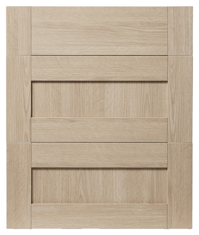 Façade 1 tiroir + 2 casseroliers 60cm "Coline" chêne clair - L. 59.7 x H. 71.5cm - Cooke and Lewis - Brico Dépôt