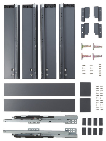 Tiroir sous évier anthracite "Soto" l.96,4 x H.10,8 cm - GoodHome - Brico Dépôt