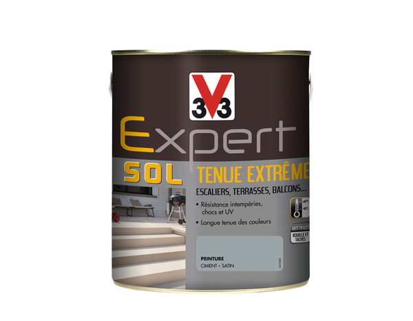 Peinture sol extérieur tenue extrême Ciment 2,5 L - V33 - Brico Dépôt