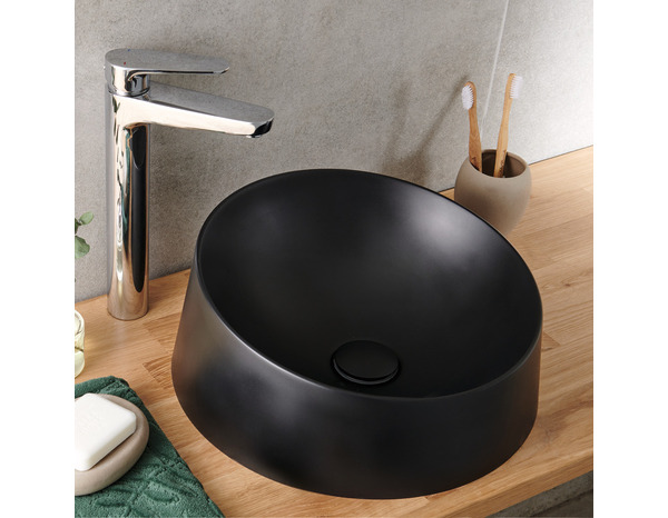 Vasque à poser résine noire Allos - GoodHome - Brico Dépôt