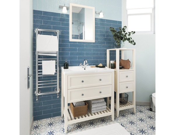 Demi-colonne de salle de bains blanc "Perma" L.40,2 x H.120 x P.36,1 cm - GoodHome - Brico Dépôt