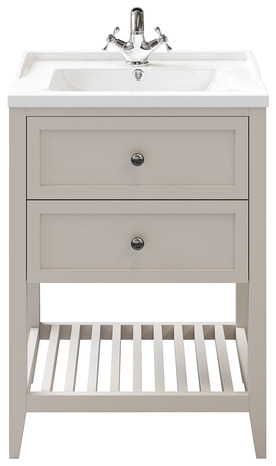 Meuble sous vasque à poser gris "Perma" L.60 x H.80,6 x P.45 cm - GoodHome - Brico Dépôt