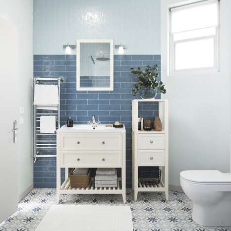 Meuble sous vasque à poser blanc Perma L.80 x H.80,6 x P.45 cm - GoodHome - Brico Dépôt