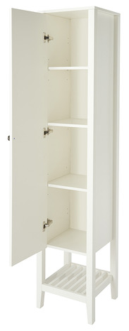 Colonne de salle de bain avec miroir "Perma" - blanc - L.40,2 x H.185 x P.36,1 cm - GoodHome - Brico Dépôt