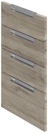 Façade 3 tiroirs + 1 casserolier "Pachira" bois l.39,7 x h.71,5 cm - GoodHome - Brico Dépôt