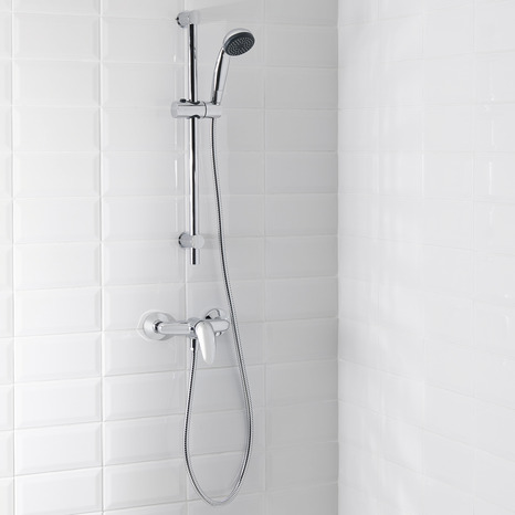 Kit barre de douche avec mitigeur mécanique"Blyth" - 1 jet - GoodHome - Brico Dépôt