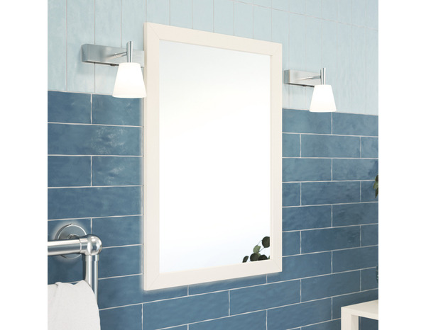Miroir de salle de bains gris Perma L.50 x H.70 x P.1,6 cm - GoodHome - Brico Dépôt