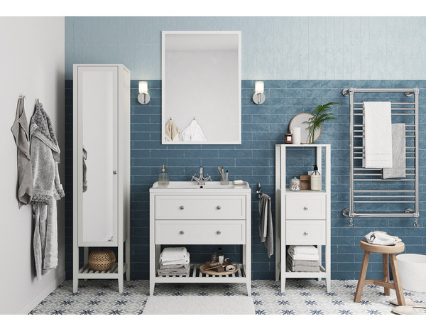 Miroir de salle de bains blanc "Perma" L.100 x H.70 x P.1,6 cm - GoodHome - Brico Dépôt