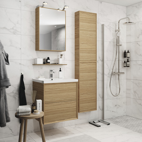 Étagère de salle de bains Avela L.60 x P. 12 cm - GoodHome - Brico Dépôt