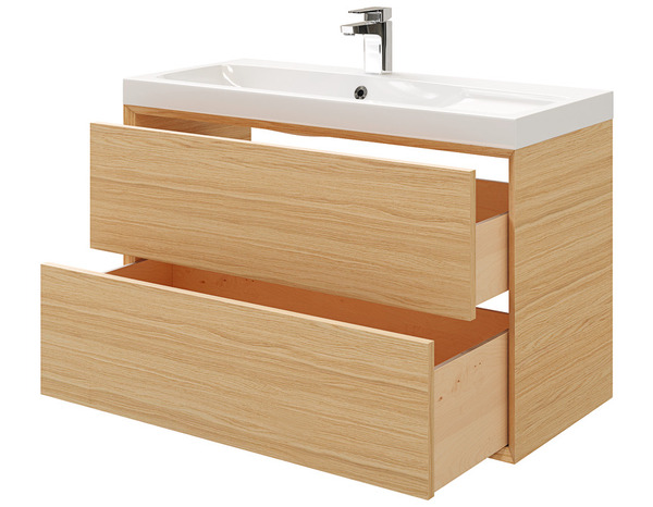 Meuble sous vasque à suspendre Avela L.100 x H.60 x P.45 cm - GoodHome - Brico Dépôt