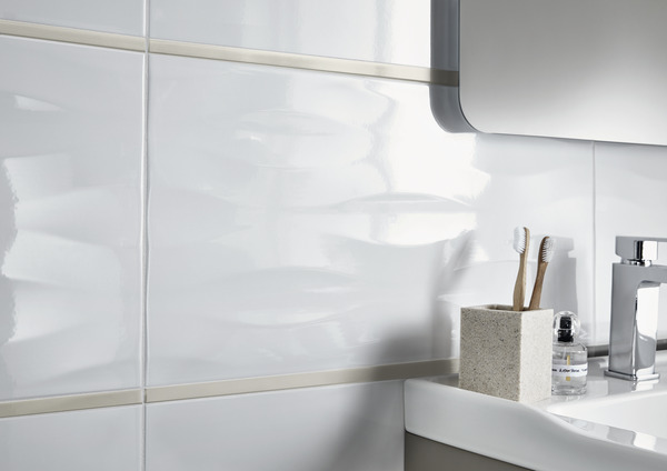 Décor mural "Perouso" blanc - l. 30 x L. 60 cm - GoodHome - Brico Dépôt