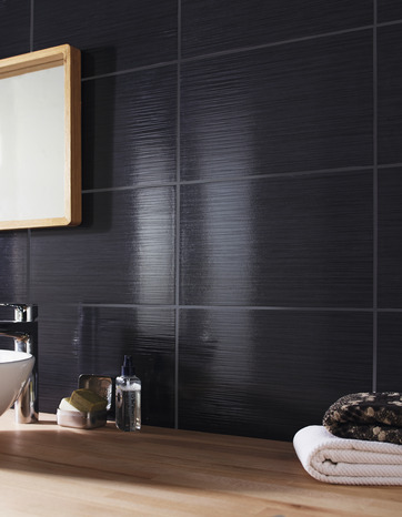 Carrelage mural "Salerna" noir - l. 25 x L. 40 cm - Brico Dépôt