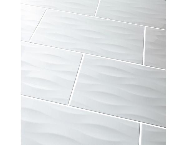 Décor mural "Perouso" blanc - l. 30 x L. 60 cm - GoodHome - Brico Dépôt