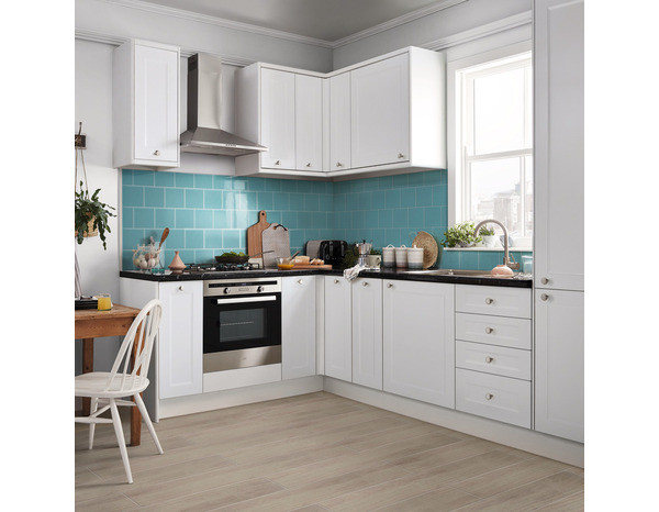 Carrelage mural "Glina" bleu pastel - l. 15 x L. 15 cm - GoodHome - Brico Dépôt