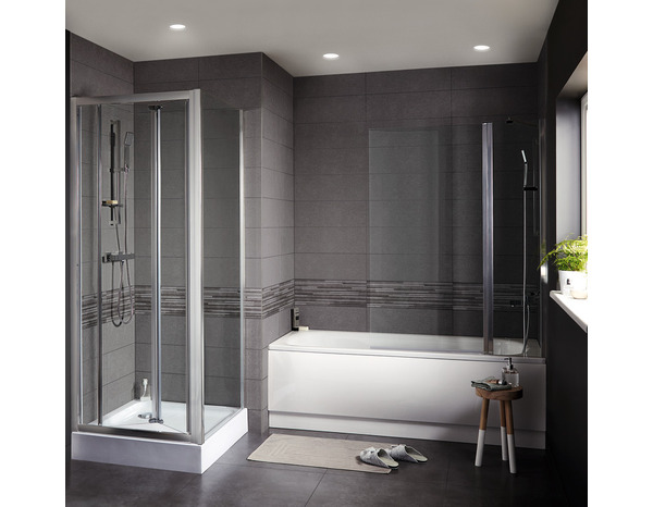 Carrelage mural "Konkrete" gris anthracite - l. 20 x L. 60 cm - GoodHome - Brico Dépôt