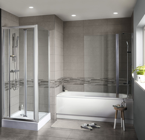 Carrelage mural "Konkrete" gris - l. 20 x L. 60 cm - GoodHome - Brico Dépôt