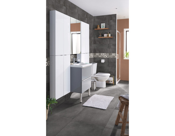 Décor mural "Konkrete" noir & blanc - l. 20 x L. 60 cm - GoodHome - Brico Dépôt