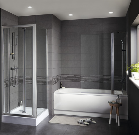 Décor mural "Konkrete" gris anthracite - l. 20 x L. 60 cm - GoodHome - Brico Dépôt