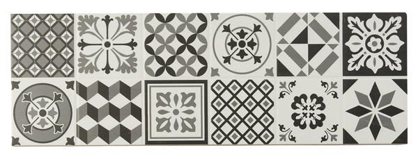 Décor mural "Konkrete" noir & blanc - l. 20 x L. 60 cm - GoodHome - Brico Dépôt