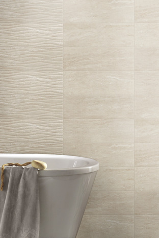 Carrelage mural "Soft travertin" beige - l. 20 x L. 60 cm - GoodHome - Brico Dépôt