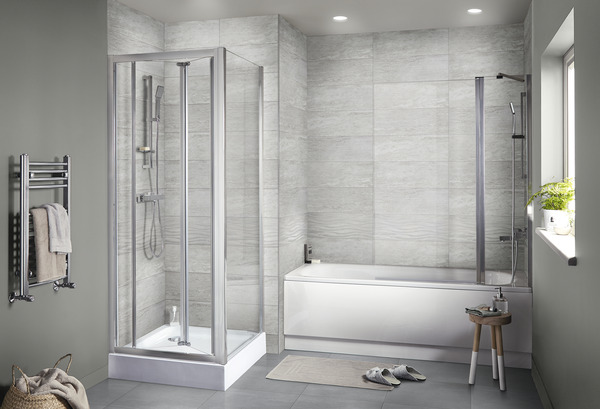 Carrelage mural "Soft travertin" gris clair - l. 20 x L. 60 cm - GoodHome - Brico Dépôt