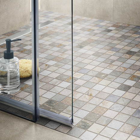 Mosaïque sol/mur pierre naturelle "Quartzite" beige - l. 30 x L. 30 cm - GoodHome - Brico Dépôt